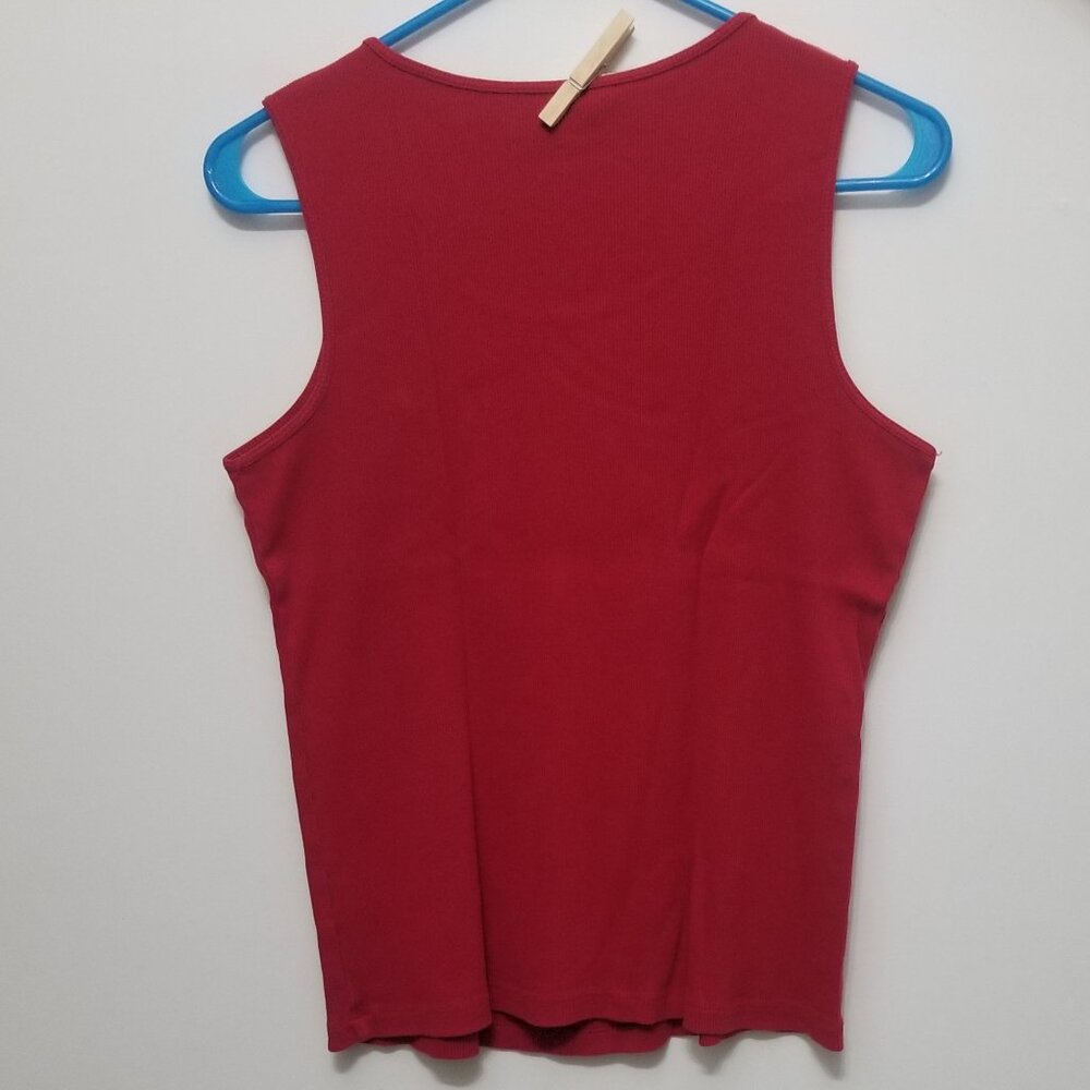 red cotton Kim Rogers XL tank top, with name written on - Picture 2 of 3